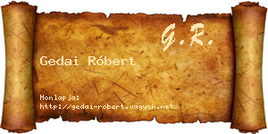Gedai Róbert névjegykártya